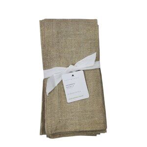Pottery Barn Shimmer Napkins Set Of 4‎ 20" x 20" Linen Metallic Polyester Blend.
